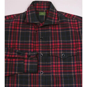 Sid Mashburn Red and Green Plaid CPO shirt